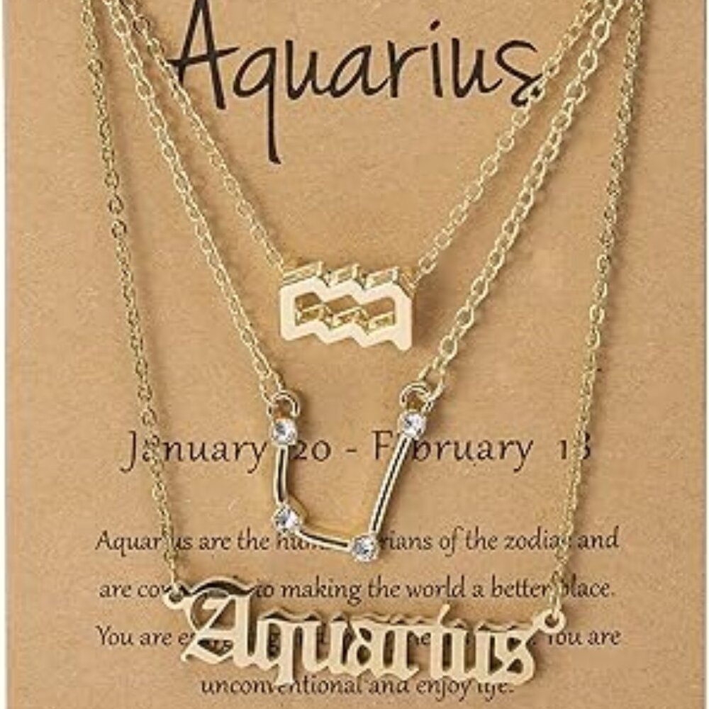 3‑Piece Zodiac Layered Choker Necklace Set – 12 Constellation Astrology Jewelry